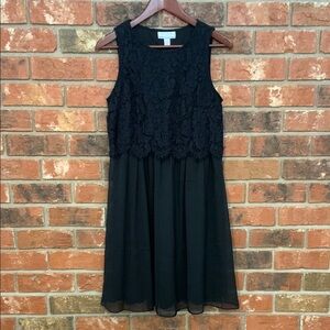 Motherhood Maternity Nursing Lace Black Sleeveless Dress